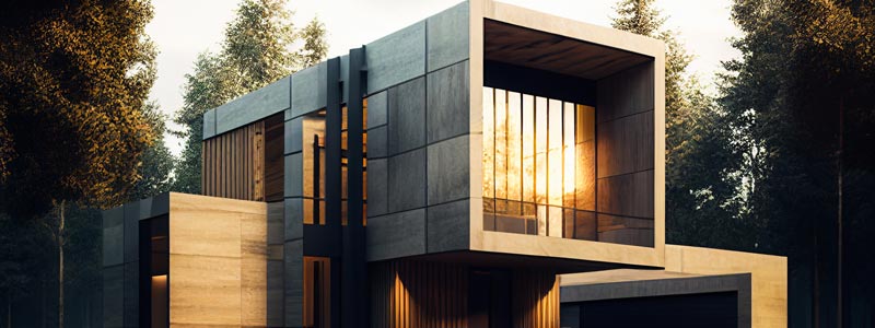 Sun Reflecting On Modern Home